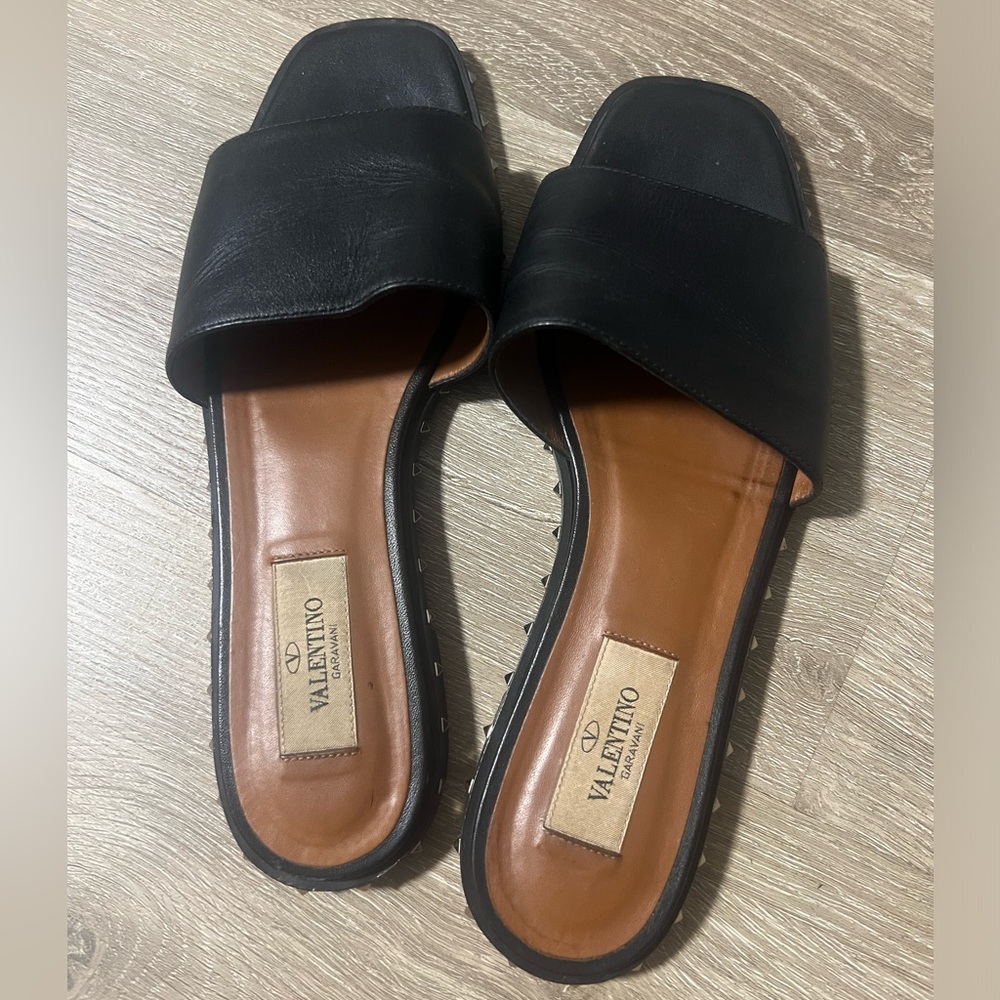 Valentino Rockstud Leather Slides
